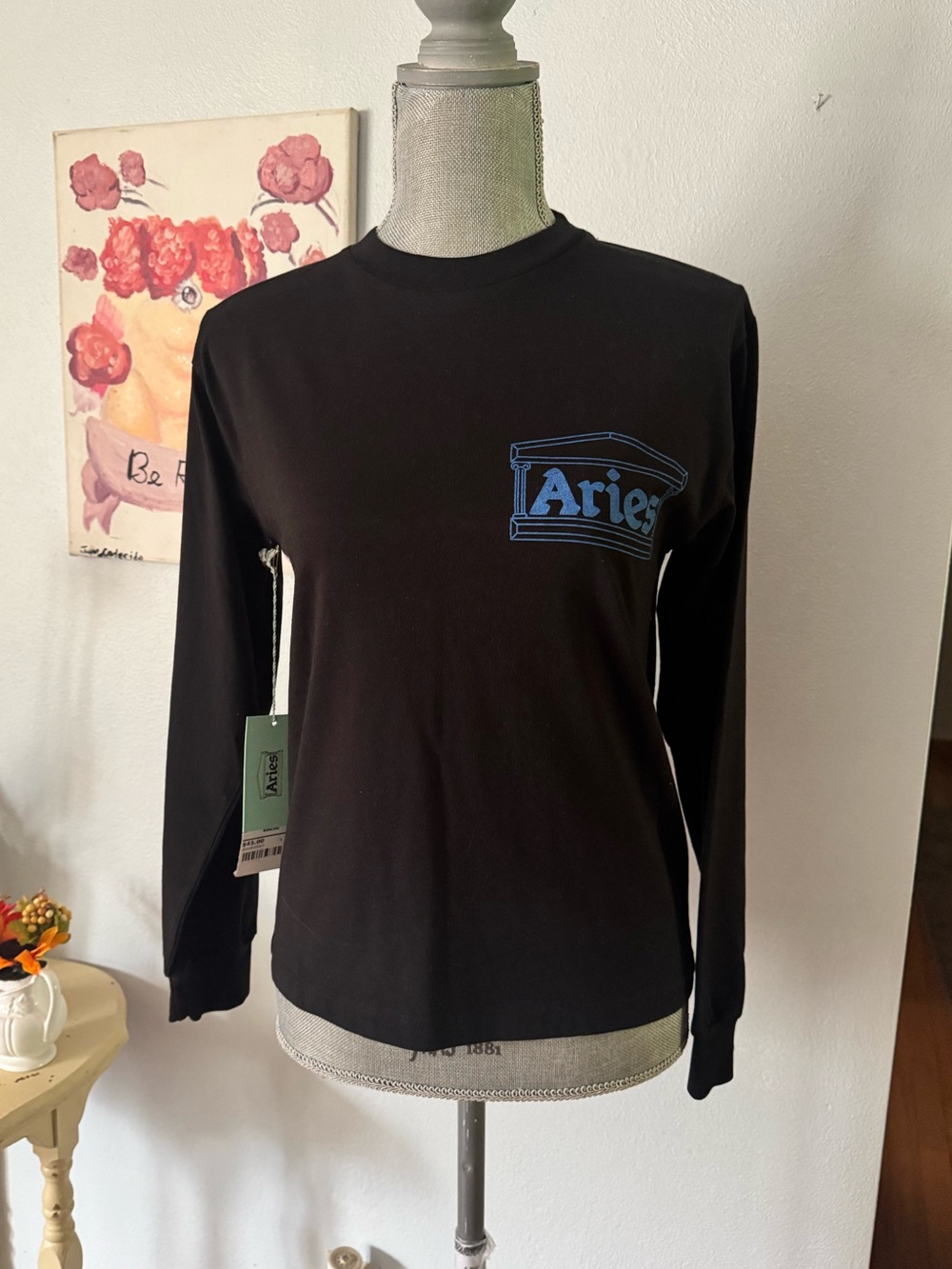Aries temple long sleeve tee I Survived Y2K black and blue XXS NWT